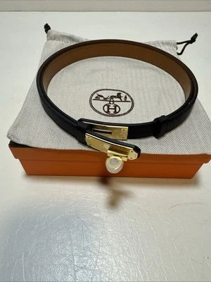 Hermes Kelly Belt With Gold  Hardware Epsom Leather Black Adjustable - Image 1 of 4