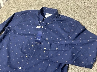 Saddlebred LT Button Front Big & Tall Long Sleeve Shirt Blue NWT Mens Large Tall - Image 1 of 4