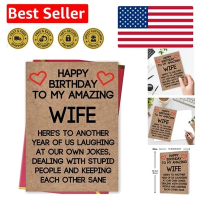 Tarjeta de cumpleaños de humor grosero para esposa - Incluye sobre y espacio de personalización Foto 1 de 4