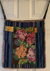 "Bolso/tote colorido tejido a mano de algodón guatemalteco 16x14"" de colección, Huipil reciclado, usado en excelente estado" - Imagen 1 de 11