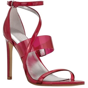 Guess Womens Felecia Pink Shiny Strappy Sandals Heels 10 Medium (B,M) BHFO 5672 - Picture 1 of 3