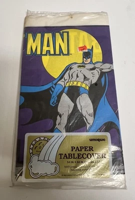 De colección 1986 Batman DC Comics Papel Cubierta Fiesta por Único Nuevo de Lote Antiguo 54" x 84"  Foto 1 de 2