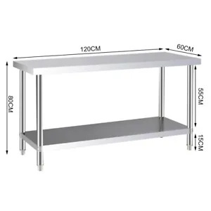 Commercial Stainless Caterin Kitchen Wire Shelf Prep Worktable Bench Table Steel - Picture 1 of 51