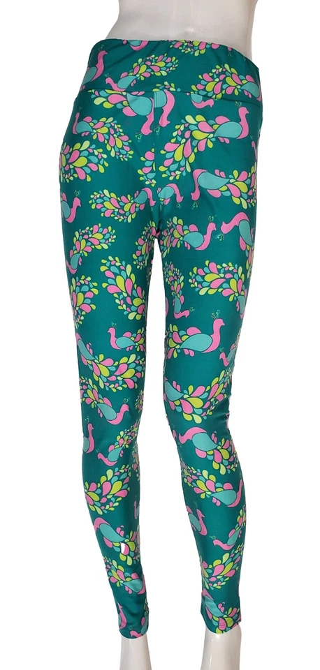 Леггинсы LuLaRoe высокие и пышные один размер зеленые и розовые новые - Изображение 1 из 2