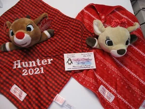 Rudolph OR Clarice 1. Weihnachten personalisierte Sicherheitsdecke Babydecke - Bild 1 von 2