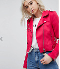 Party Wear Women 100%Lambskin Leather Jacket Barbie Pink Design Handmade Suede