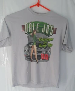 Dale Earnhardt Jr. NASCAR Gray Adult XL T-Shirt #88 Sexy Woman Mechanic Rare 🔥 - Picture 1 of 5