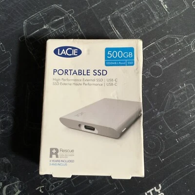 LaCie Portable 500GB USB 3.1 Gen 2 Type-C External SSD v2 #STKS500400 - Image 1 of 2