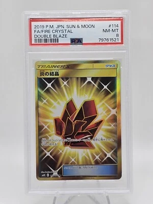 2019 Pokemon DOUBLE BLAZE JPN SUN & MOON FA/FIRE CRYSTAL #114 PSA 8 - Image 1 of 2
