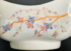 Vintage japanische Kirschblüte weiß Porzellan Schüssel bearbeitete Kanten markiert 2037 9" - Bild 1 von 6