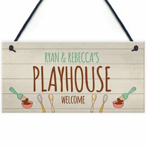 Personalised Playhouse Plaque Garden Name Den Playroom Sign ANY NAME - Picture 1 of 9
