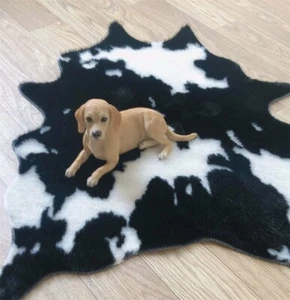 78x105CM Cowhide Cow Hide Print Area Rug Skin Mat Leather Faux Fur Animal Carpet