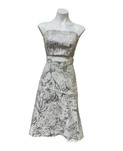 Rachel Comey WHITE Women's Cotenna Cloque Strapless Fit & Flare Dress, US 6 - Picture 1 of 1