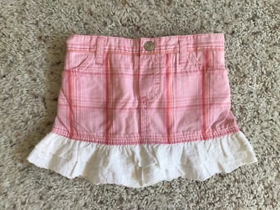 NUEVO CON ETIQUETAS Arizona Bebé Niña Rosa/Blanco Cuadros Skort Con Volantes 6-9M Foto 1 de 3