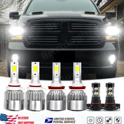 6X Faro LED COB + Traje de luz antiniebla para Dodge Durango 2011-2013 Bombilla blanca 6000K Foto 1 de 4