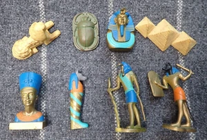Egyptian Safari Ltd. Figure Lot, Nefertiti Anubis Thoth Scarab 8 Pcs Pyramid - Picture 1 of 10