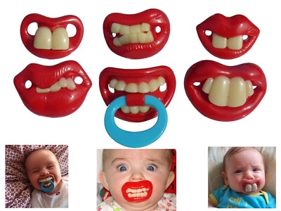 Funny Baby Novelty Pacifier - Cute Silicone Dummy, Unique SHower Gift - BPA Free - Image 1 of 3