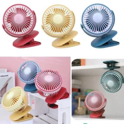 Table Clip On Desk 3 Speeds Rechargeable Portable Fan Mini Cooling Baby Stroller - Image 1 of 4
