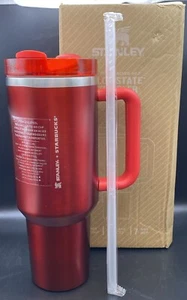 Stanley Quencher Flowstate Tumbler 40oz RED - STARBUCKS w/Straw - NEW IN BOX - Picture 1 of 17