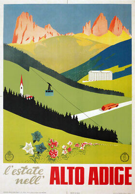 Tv21 Vintage 1940's Italian Italien Südtirol Tirol Reisen Poster A2 A3 • 11.31€
