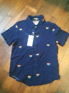 NWT Boys Cactus Boys Button Down Polo Size 5/6 New Pride Love Hearts - Picture 1 of 4