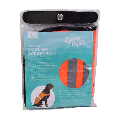 Zippy Paws Reflective Dog Cooling Safety Vest - Orange- Size Small - Image 1 of 4
