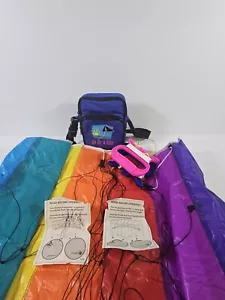 Go Fly a Kite Rainbow Pocket Para stunter Kite W/ Og Retro Carry Bag 98 Rare Vtg - Foto 1 di 18