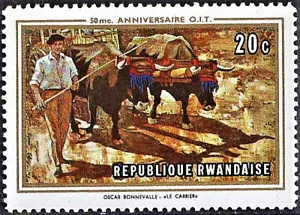 MNH 20c " 50th ANNIV. INT. L.U.O. - QUARRY WORKER " Rwanda 1969 - Picture 1 of 2