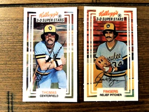 1983 KELLOGGS (2) CARD LOT   BREWERS LEGENDS   THOMAS, FINGERS  SET BREAK! - Bild 1 von 1