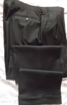 Zanella  Solid Gray Pleated Dress Pants Size 42"/31 " L Made in Italy - Image 1 of 4