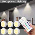Night Lights 6 Pack LED Under Cabinet Lights Wireless RGB Color Changing Lamp UK