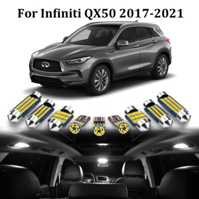 15x White LED Lights Interior License Plate LED For 2017-2021 Infiniti QX50 Foto 1 de 4