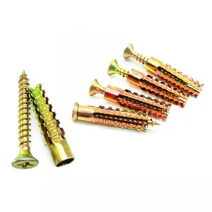 Steel Wall Anchor With Screws Loose Hinge Hole Repair Kit 20 Metal Anchor Heavy - Picture 1 of 6
