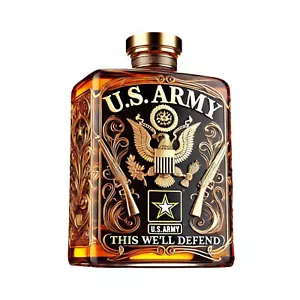 U.S. Air Force Veteran Wine Bottle Whiskey Bottle - Premium Borosilicate Glass - Picture 1 of 16