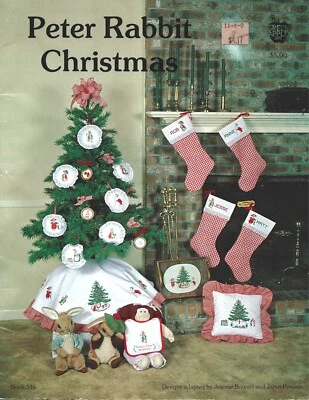 VINTAGE Green Apple Book 516 Peter Rabbit Christmas Cross Stitch 20 Patterns - Image 1 of 2