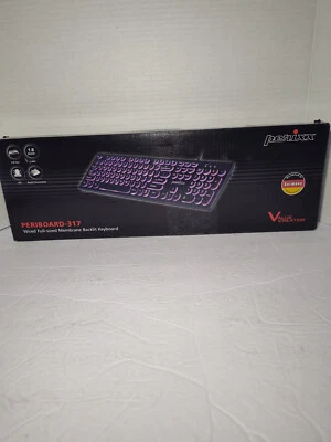 Perixx PERIBOARD-317R Wired Backlit USB Keyboard - Big Print Letter - Tri-Color - Image 1 of 4