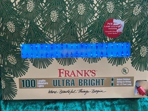 Frank's 100 Ultra Bright String Lights in Blue, Vintage New in Box * SET OF 3 * - Picture 1 of 22