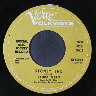 LAURA NYRO: свадебный колокол блюз / каменный конец VERVE FOLKWAYS 7 дюймов одиночный 45 об/мин - Изображение 1 из 2