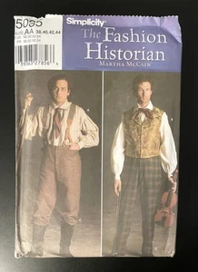 Simplicity 5035 Pattern Fashion Historian AA 38 40 42 44 Men UC 1800s Old West - Picture 1 of 2