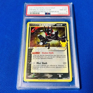Pokemon PSA 8 Greninja Quajutsu Amphinobi Gold Star SWSH144 CELEBRATIONS PROMO - Picture 1 of 2