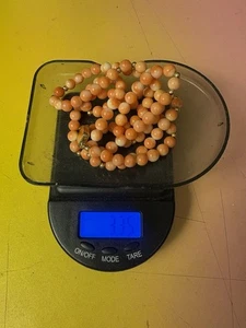 Collana Vintage 27,5” Corallo Rosso Chiusura Oro 14K Perline di Corallo - Foto 1 di 7