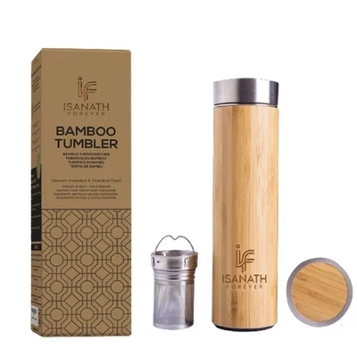 Botella Térmica de Bambú con Filtro de Té – Reusable y Ecológica Foto 1 de 4