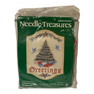 Vintage Needle Treasures “Christmas Greetings" 10x14” KIT #06818 Made In U.S.A. - Picture 1 of 3