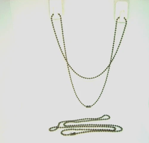 #2 Dos GUNMETAL (Gris) Cuentas Bola Cadena Joyería Collar Cierre Cadena 24" pulgadas (L) Foto 1 de 4