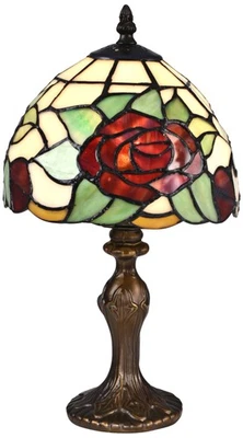 Dale Tiffany Indian Rose 14 1/2" High Bronze Tiffany-Style Table Lamp - Image 1 of 3