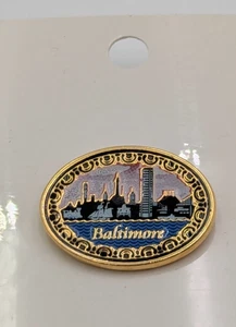 Baltimore Travel Souvenir Lapel Pin Maryland Skyline - Picture 1 of 4