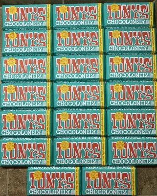 20 BARS Tony`s Chocolonely Everything 6.35oz FULL SIZE Caramel, Almond, Nougat - Image 1 of 4