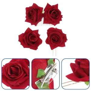 3 Stück Rose Blume Haarschmuck Haarkamm Kopfschmuck Sets für Frauen Mädchen - Bild 1 von 12
