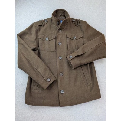 Old Navy Mens Green Brown MED Military Style Field Utility Jacket Wool Blend - Image 1 of 4