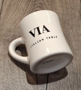 Tazza da caffè pesante VIA ITALIAN TABLE Worcester Mass Diner Style capacità 10 oz - Foto 1 di 14